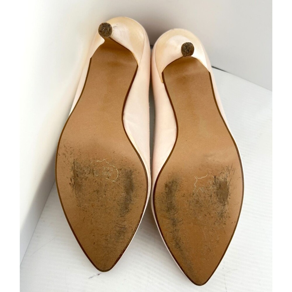 Vtg IMPERIAL Women's 7.5 B High Heels Pale Pink Satin Y2K Prom Fairy USA Made - Picture 11 of 15